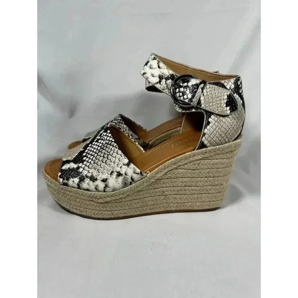 2/$30 Nine West Wnadell3 Size 7.5 Wedge Platform Sandal Animal Print - Picture 2 of 16